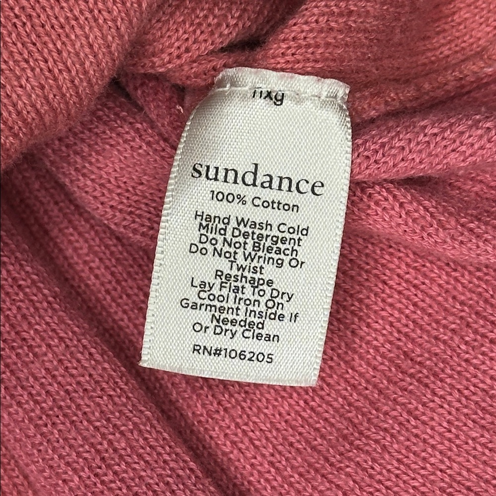 Sundance Salmon Pink Acid Wash Burnout Style V-Neck Knit Sweater Medium - Picture 10 of 12